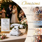 Audio Guest Book Wedding Phone with One-Touch Playback & Adjustable Volume for Wedding, Anniversary, Birthday Parties, Baby Shower(White S) - Image 5