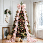 Giant Pink Bow Decor, 16 x 85in Christmas Tree Topper Bow, Oversized Hanging Bow with Long Streamers, Large Bow for Entrance Wall Backdrop Wedding Birthday Bridal Shower Home Decor Coquette Room Decor by AERORIBOWEnjoyEveryDay
