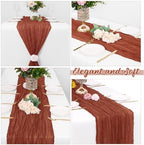 16 Pack Terracotta Cheesecloth Table Runners 20x120 Inch Gauze Table Runner Cheese Cloth 10FT Terracotta Table Runner Rustic Sheer Runner for Wedding Baby Shower Birthday Party Table Decor - Image 4