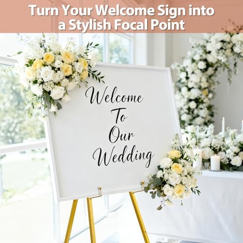 WRINGKIT Gold Easel Stand for Sign, Heavy Duty Art Easel with 4 Tier - Image 4