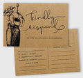 RSVP Postcards (Set of 50) 4"X6" Blank with Mailing Side,RSVP Reply Response Cards for Wedding Floral Kraft Script Style Print Return Cards by Inkdotpot