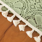 Sage Green Boho Crochet Lace Tablecloth Rectangle 60 x 102 Inch - Image 5