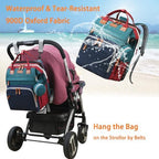 Astro alan Baby Diaper Bag with Changing Station, Waterproof Diaper Bag Backpack for Moms Dads with USB Charging Port, Baby Shower Gifts, Large Capacity diaper backpack,Red-Green-Blue - Image 4