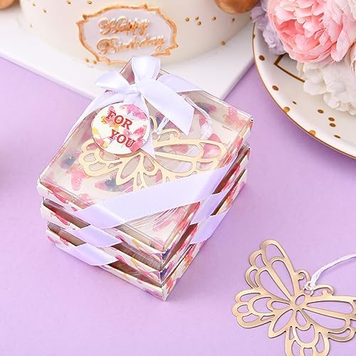 60 Pcs Gold Butterfly Metal Bookmarks with Elegant Silk Tassel, Creative Butterfly Bookmarks with Gift Box, for Book Lover Baby Shower Return Gifts Wedding Party Favors Decorations Guests Souvenirs - Image 4