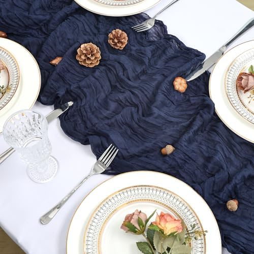 12 Pack 23 x 120 Inch Navy Blue Table Runner 10Ft Cheesecloth - Image 4