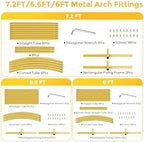 Metal Arch Backdrop Stand 7.2FT & 6.6FT & 6FT Gold Wedding Arch Frame, Set of 3 Wedding Arch Backdrop Stand, Balloon Arch Backdrop for Wedding Birthday Party Baby Shower Graduation Ceremony Decor - Image 6