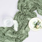 12 Pack Sage Green Cheesecloth Table Runner 23 x 120 Inch 10Ft - Image 6