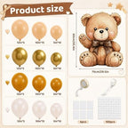 Mifoci 121 Pcs Brown We Can Bearly Wait Baby Shower Decoration 35x30'' Large Bear Cardboard Cutout Standup with 120 Balloon Teddy Bear Baby Shower Decor for Gender Reveal Birthday Party Photo Backdrop - Image 2