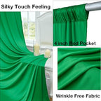 20ftx10ft Wrinkle Free Green Backdrop Curtains for Parties, Silky Polyester Photo Backdrop Drapes 4 Panels 5x10ft Back Drop Cloth for Wedding Birthday Baby Shower Photography Background - Image 2