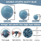 Dusty Blue Balloon Garland Double Stuffed Slate Blue White Pearl Balloons Blush Tan Balloon Arch Kit for Birthday Baby Shower Gender Reveal Wedding Party Decor - Image 5