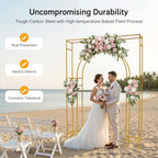 Wedding Arch Backdrop Stand, Gold Wedding Arches for Ceremony Square Metal Balloon Arch Stand Garden Arbor Frame for Wedding Birthday Party Baby Shower Photo Booth Background Decoration - Image 2