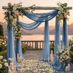Pack of 1 Wedding Arch Drape Panel Fabric 30" x 50ft - Dusty Blue - Image 4