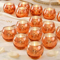 24 Pcs Burnt Orange Candle Holders- Mercury Glass Candle Holders for or Boho Wedding Centerpieces, Bridal Shower, Party Table Decor, Fall and Holiday Home Decoration by LAMORGIFT