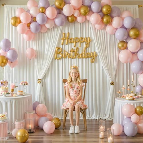 50x15ft Ivory Backdrop Curtains for Parties Wedding Photo Wrinkle Free - Image 3