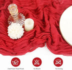 20 Pack Cheesecloth Table Runner 17 x 108 Inch, Red - Image 4