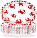 50 Pcs Large Crab Boil Oval Paper Plates 12" × 10" Heavy Duty for Summer by Grencian