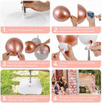 2 Sets Adjustable Balloon Column Stand Kit with Bases（Rose Gold Confetti） - Image 5