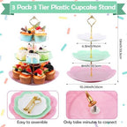 Layhit 83 Pcs Disposable Tea Party Set with 3 Tier Cake Stand Vintage Floral Paper Cups Plates Napkins Cutlery for Women Girls Birthday Baby Shower Bridal Shower Tea(Vivid) - Image 3