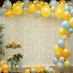 10x8ft Ivory Tulle Backdrop Curtain with Lights String for Parites, Sheer Backdrop Curtains for Wedding Baby Shower Birthday Party Photo Shoot Decorations - Image 3