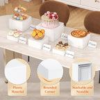 Lifewit Buffet Risers, 6 Pcs Plastic Dessert Table Display Set, Black - Image 5