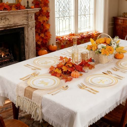 ejonirinjonir 150pcs Sturdy Thanksgiving Plastic Plates For Fall Dinner - Image 4
