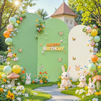 Boho Arch Backdrop Cover 6FT 5FT 4FT Stretchy Wedding Arch Covers Set of 3 Spandex Fitted Sage Green Light Green Cream Fabric Backdrop Cover for Party Baby Shower Birthday Decoration by Tao-GePartyDecorations