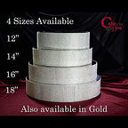 Cakebon Cake Stands - 13.5" Silver with Faux Rhinestones for Cakes and Pastries - Lightweight Polystyrene Foam for Party, Sturdy Wedding Cake Stand - Image 7
