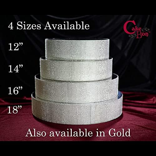 Cakebon Cake Stands - 13.5" Silver with Faux Rhinestones for Cakes and Pastries - Lightweight Polystyrene Foam for Party, Sturdy Wedding Cake Stand - Image 7