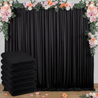 MEETSKY 6 Panels Black Backdrop Curtain for Party Wedding Ceremony 30ftx 10ft Photo Curtains Backdrop Drapes Fabric Backdrop Curtain Rod Pocket Decoration Birthday Party for Boys Men, 5ft x 10ft x 6P by MEETSKY