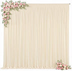 40x8ft Champagne Backdrop Curtain for Parties Wrinkle Free Fabric Backdrop Curtain Wedding Photo Backdrop Drapes for Birthday Party Baby Shower Bridal Shower Photography Back Drop 8 Panels 5x8FT - Image 2