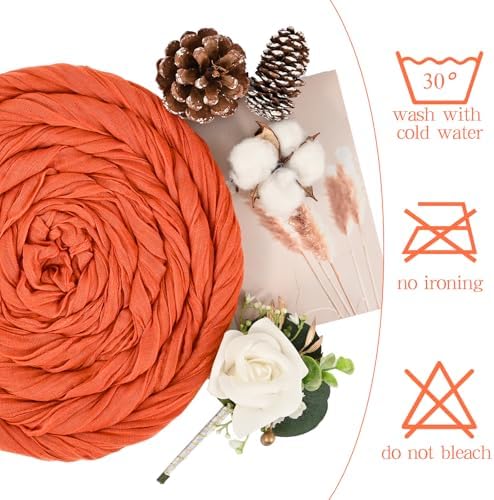 Showgeous 16 Pack Orange Cheesecloth Table Runner 17 x 108 Inch - Image 3