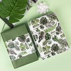 WRAPAHOLIC 30 Inch Reversible Wrapping Paper - 30 Inch X 100 Feet Jumbo Roll Green Monstera Leaf Design, Perfect for Birthday, Party, Baby Shower and More Occasions - Image 5