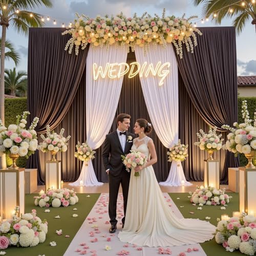 20ft×15ft Brown Backdrop Curtain for Wedding Parties - Image 4