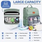 PILLANI Baby Diaper Bag Backpack - Baby Bag for Boys & Girls, Large Waterproof Diaper Backpack - Toddler Diaper Bag with Changing Pad, Boy Baby Shower Gifts for Mom - Newborn Stuff, Baby Essentials - Image 2