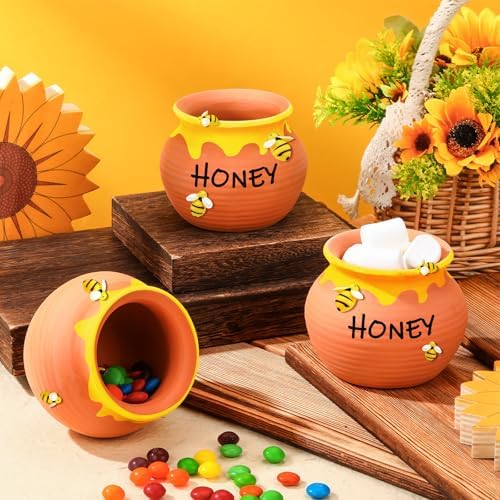 10 Set Terracotta Clay Honey Pots Kit Bulk DIY Honey Pot Jar Decor, Classic - Image 5
