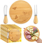 Ziliny 6 Set Baby Shower Prizes, Honey Bee Cheese Board Gifts, Round by Ziliny