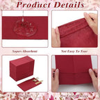 120 Pcs Burgundy Linen-Feel Paper Napkins with Built-in Flatware Pocket, Pocket Linen Napkins Prefolded Cloth Like Paper Napkins Bulk for Silverware Wedding Baby Shower Birthday Bridal Party - Image 4