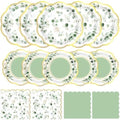Funnymoom 200 Pcs Sage Green Party Decorations Plates and Napkins Serve 50 by Funnymoom