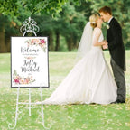 59" H Metal White Large Adjustable Easel Stand for Wedding Sign - Image 5