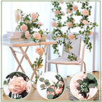 Riceshoot 4 Pcs 26 ft Artificial Flower Garland Eucalyptus,Pink - Image 4