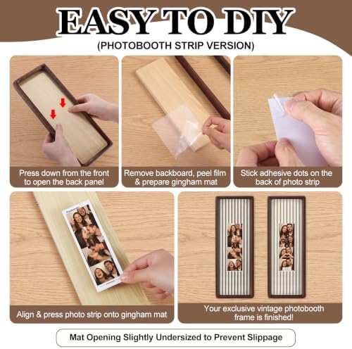 2 Pcs 12 x 4 Inch Photo Booth Frames with Mat for 2 x 6 Inch Photo Strip - Image 5