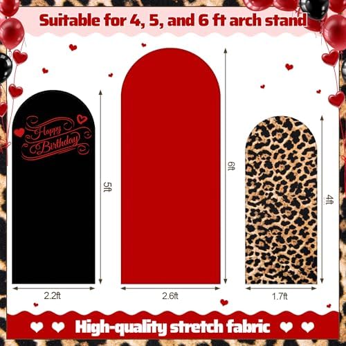 3 Pcs Happy Birthday Party Arch Cover Cheetah Print Birthday Decorations - Image 3