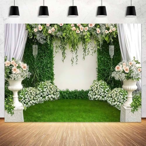 12X10Ft Wedding Backdrop Spring Flowers Background Photography Backdrops for Parties Wedding, Girls Birthday Princess Weeding Bridal Shower Floral Anniversary Ceremony Decor by Viajar