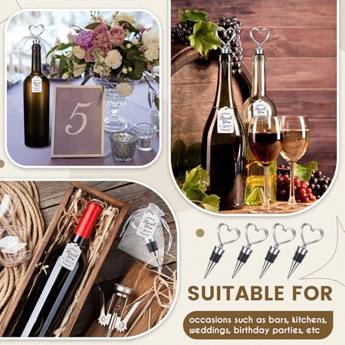 Didaey 100 Set Heart Shape Wine Stopper Wedding Favor for Guests - Image 4