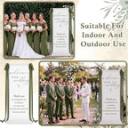 Wedding Welcome Sign Stand with Polyester Ribbon(Grass Green) - Image 5