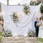 10FTx12FT White Backdrop Curtains for Wedding Party, Birthday and Labor Day - Image 2