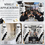 2 Sets Black Silver White Balloon Column Stand Kit, Adjustable Floor Tower with Foil & Latex Balloons for Birthday Wedding Anniversary Retirement Disco Bachelorette Party Backdrop - Image 6