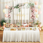 Metal Arch Backdrop Stand 2 Set (6FT/5FT), Gold Wedding Arch Frame - Image 6