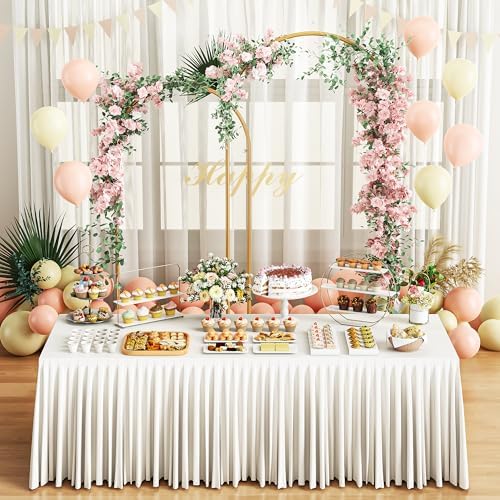 Metal Arch Backdrop Stand 2 Set (6FT/5FT), Gold Wedding Arch Frame - Image 6