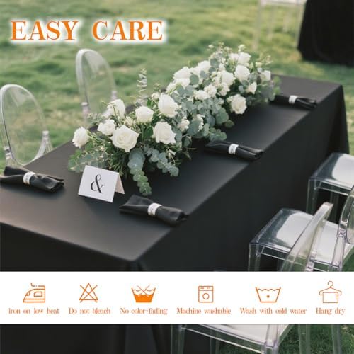 DRESSMAKER 10 Pack Black Table Cloth Rectangle 60X102 Inch Fit 6FT Table - Image 4